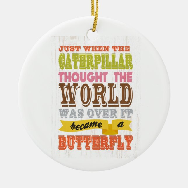 Ornamento De Cerâmica Arte inspirada - Caterpillar (Frente)