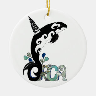 Ornamento De Cerâmica Arte Liberdade das Orcas