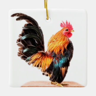 Ornamento De Cerâmica Arte Luminosa em Frango