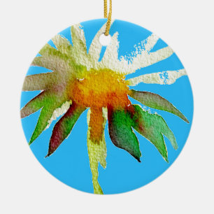 Ornamento De Cerâmica Arte moderna flor azul margarida
