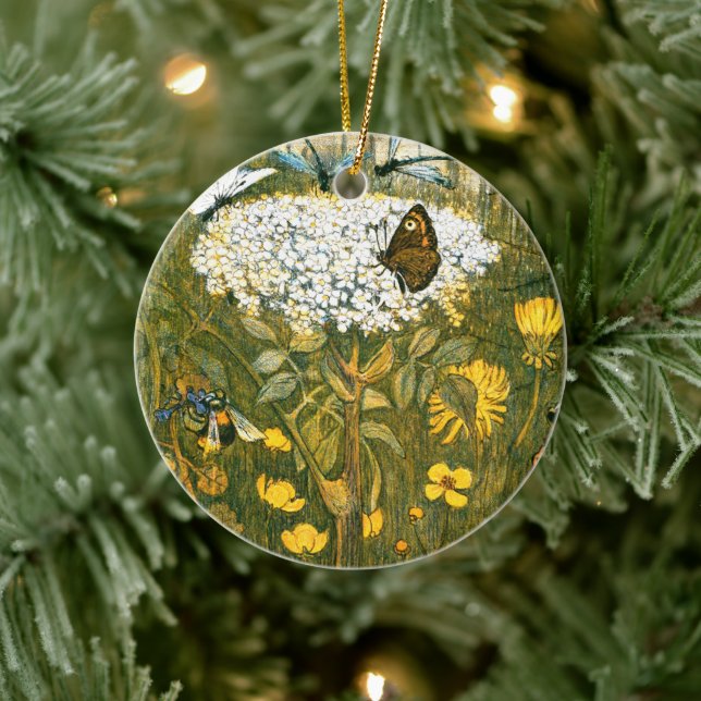 Ornamento De Cerâmica Arte Neerlandesa Nouveau Meadow Wildflower, Borbol (Árvore)