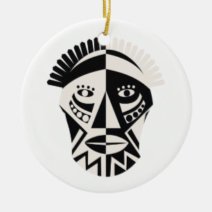 Ornamento De Cerâmica Arte popular africana do primitivo da máscara