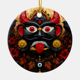 Ornamento De Cerâmica Arte Popular Bommai Drishti Olhar Mau Halloween Gó