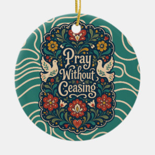 Ornamento De Cerâmica Arte Popular Presente Cristão Árvore de Natal Vint