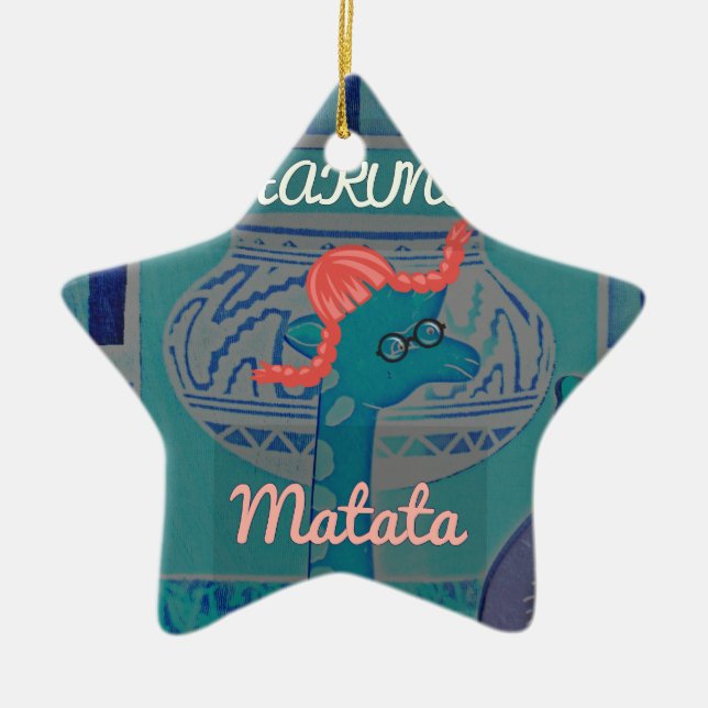 Ornamento De Cerâmica Arte sobre Girafa Reproduzida: Uma Delícia African (Frente)