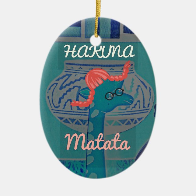 Ornamento De Cerâmica Arte sobre Girafa Reproduzida: Uma Delícia African (Frente)