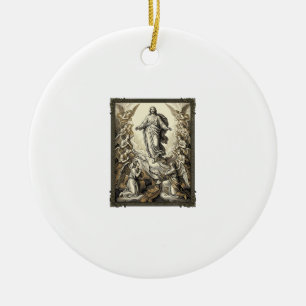 Ornamento De Cerâmica Arte Vetorial de Gravação de Anjo da Ascensão Vint