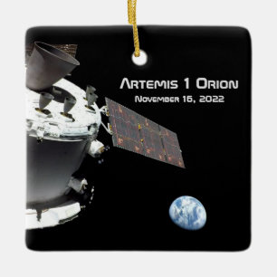 Ornamento De Cerâmica Artemis Orion Spacecraft Blue Marble