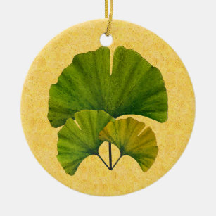 Ornamento De Cerâmica Artes e design das folhas da nogueira-do-Japão dos