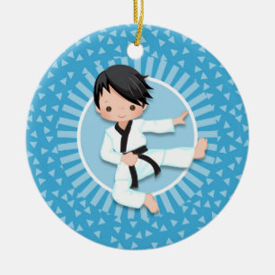 Ornamento De Cerâmica Artes marciais do judo do menino do karaté do