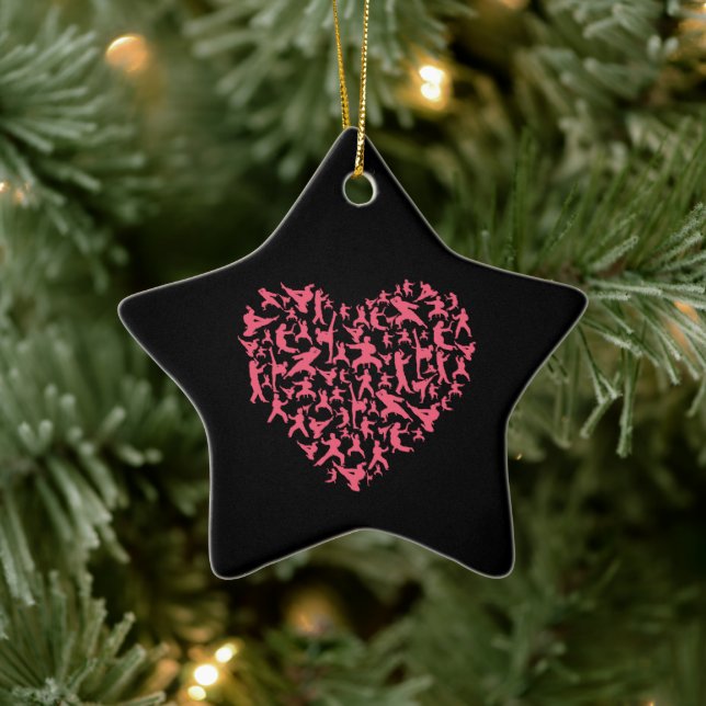 Ornamento De Cerâmica Artes Marciais Raparigas Karate Heart (Árvore)