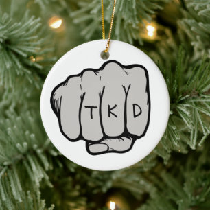 Ornamento De Cerâmica Artes Marciais TKD Fist