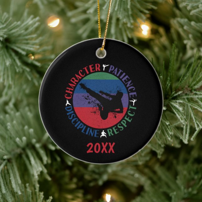 Ornamento De Cerâmica Artes marciais - Valores do núcleo do Karate (Árvore)