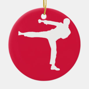 Ornamento De Cerâmica Artes Marciais Vermelhas Crimson