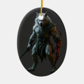 Ornamento De Cerâmica Artic Werewolf