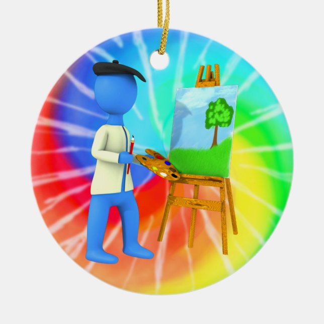 Ornamento De Cerâmica Artista (Frente)