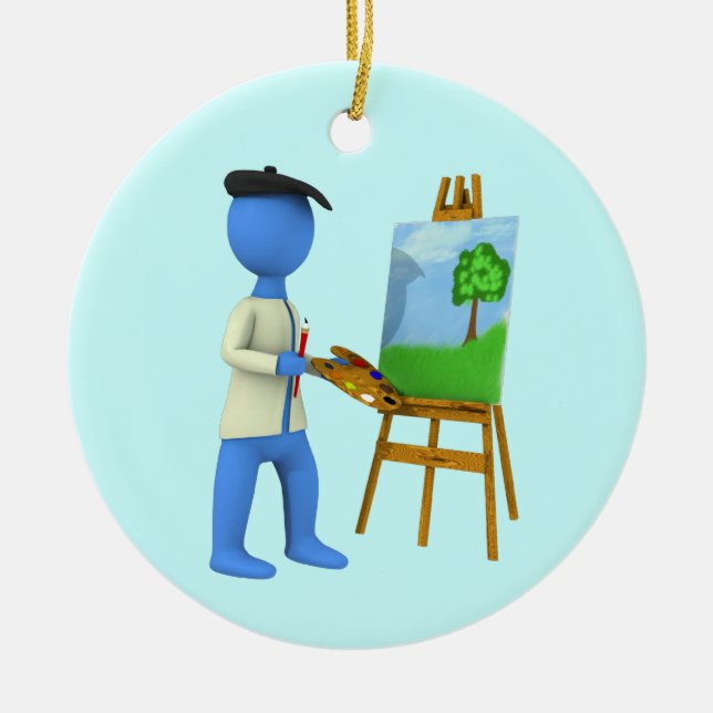Ornamento De Cerâmica Artista (Frente)