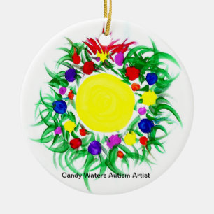 Ornamento De Cerâmica Artista Autismo Candy Waters