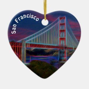 Ornamento De Cerâmica Artística, ponte de portão Ouro, São Francisco,