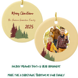 Ornamento De Cerâmica Árvore Amarela Vermelha e Verde Pinheira Natal