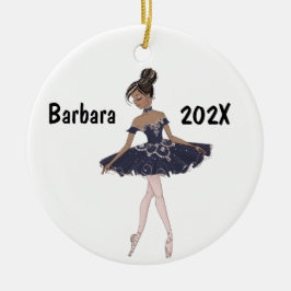 Ornamento De Cerâmica Árvore Bailarina Preta Personalizada
