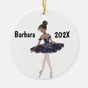 Ornamento De Cerâmica Árvore Ballerina Preta Personalizada