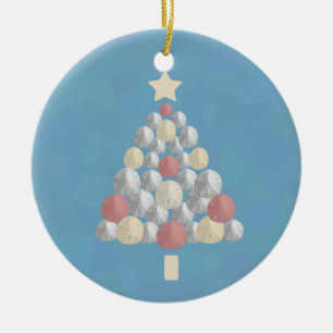 Ornamento De Cerâmica Árvore colorida do dólar de areia do Natal
