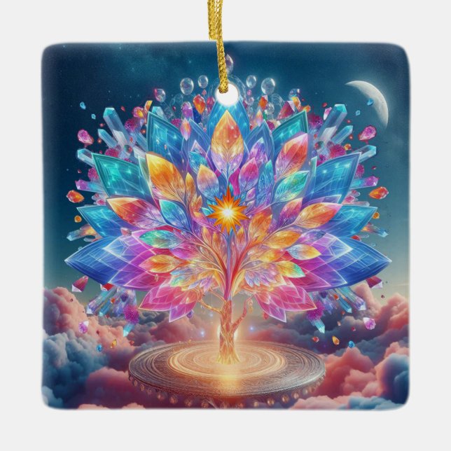 Ornamento De Cerâmica Árvore Cristal (Frente)