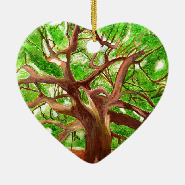 Ornamento De Cerâmica Árvore de Carvalho (Frente)