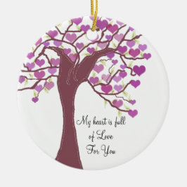 Ornamento De Cerâmica Árvore de Corações