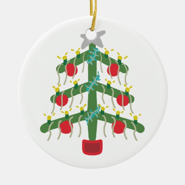 Ornamento De Cerâmica Árvore de Natal (Frente)