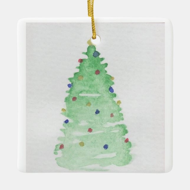 Ornamento De Cerâmica Árvore de Natal abstrato (Frente)