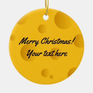 Ornamento De Cerâmica Árvore de Natal amarela feita sob encomenda da