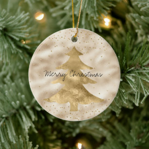 Ornamento De Cerâmica Árvore de Natal bonito de Ponto Sparkle Dourado G