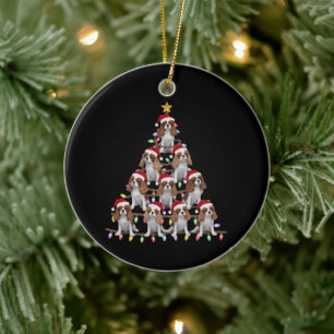 Ornamento De Cerâmica Árvore de Natal Cachorro Spaniel Cavalier King Cha