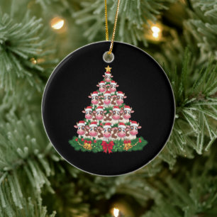 Ornamento De Cerâmica Árvore de Natal da Vaca Camisa Divertida Amante de