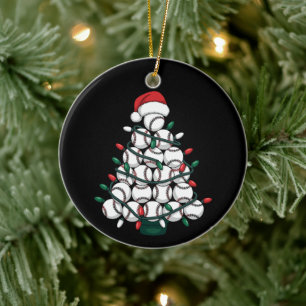 Ornamento De Cerâmica Árvore de Natal de Beisebol Papai Noel Esportes