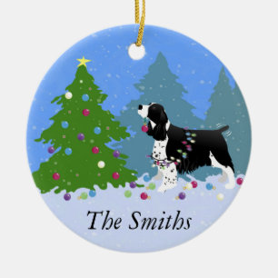 Ornamento De Cerâmica Árvore de Natal de Decoração de Espanhol Negro