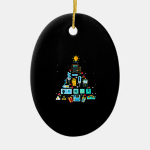Ornamento De Cerâmica Árvore de Natal de Elétrico Engraçado