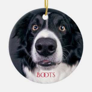 Ornamento De Cerâmica Árvore de Natal de Foto Personalizada para Cães