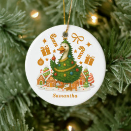 Ornamento De Cerâmica Árvore de Natal de Ganso Whimsso | Comemorações