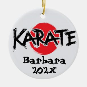 Ornamento De Cerâmica Árvore de Natal de Karate Personalizada