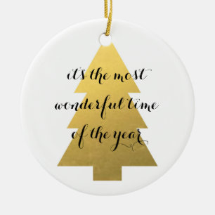 Ornamento De Cerâmica Árvore de Natal de ouro falsa