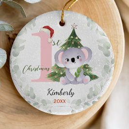 Ornamento De Cerâmica Árvore de Natal de primeira menina bonita