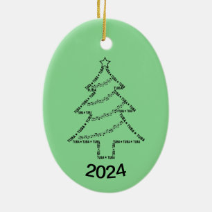 Ornamento De Cerâmica Árvore de Natal de Texto Tuba