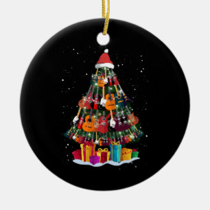 Ornamento De Cerâmica Árvore de Natal de Violão Engraçado