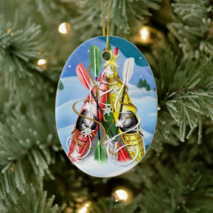 Ornamento De Cerâmica Árvore de Natal do caiaque - maravilhas da