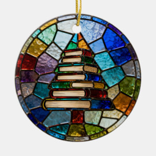 Ornamento De Cerâmica Árvore de Natal do Livro