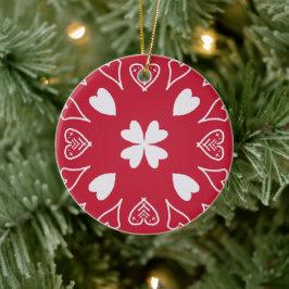 Ornamento De Cerâmica Árvore de Natal do Red Heart Folk