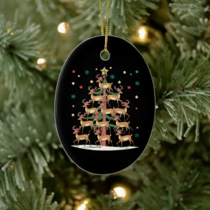Ornamento De Cerâmica Árvore de Natal dos Veados, Natal Engraçado, Rena